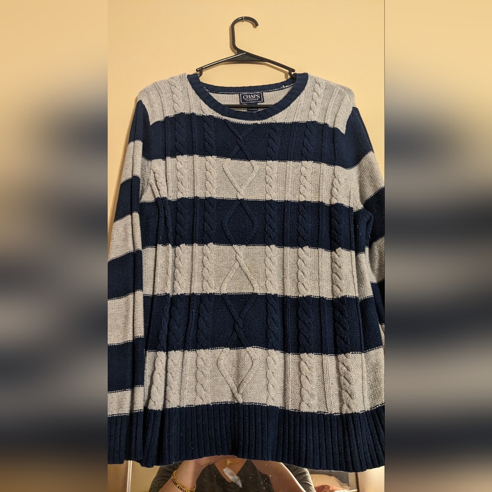 Long sleeve chaps classic cable knit sweater